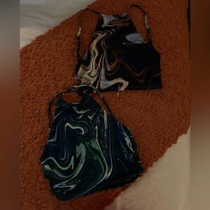 set of two tie dye crop tops